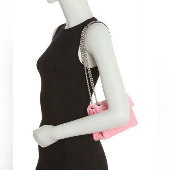 Kurt Geiger London Mini Braxton Velvet Shoulder Bag in PINK - Picture 5 of 5